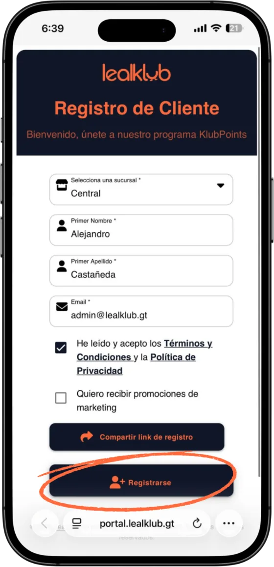 Formulario de registro