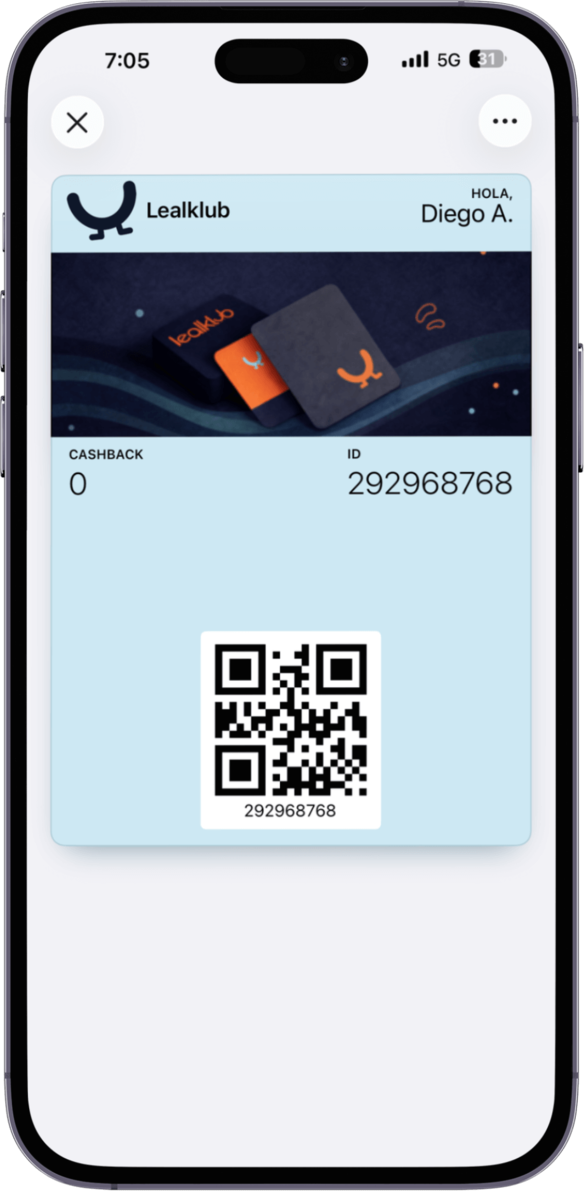 Tarjeta de cashback en Apple Wallet