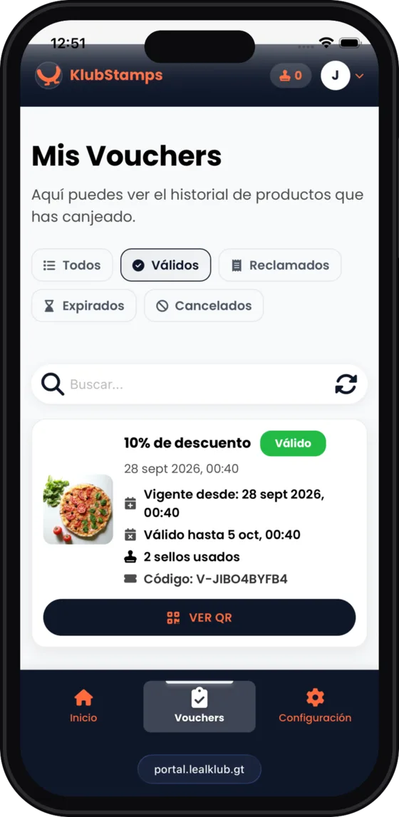 Lista de vouchers