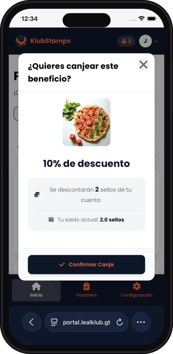 Confirmación de canje
